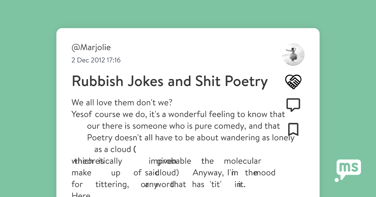 Rubbish Jokes and Shit Poetry on Shift.ms