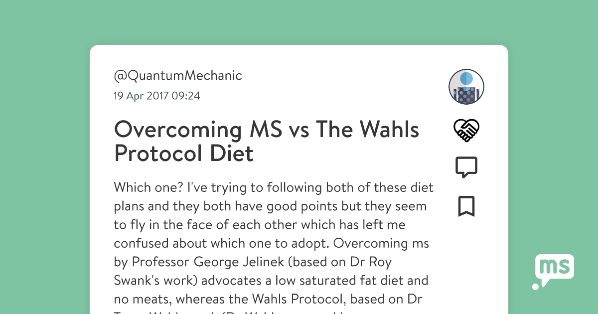 MS vs The Wahls Protocol Diet on Shift.ms