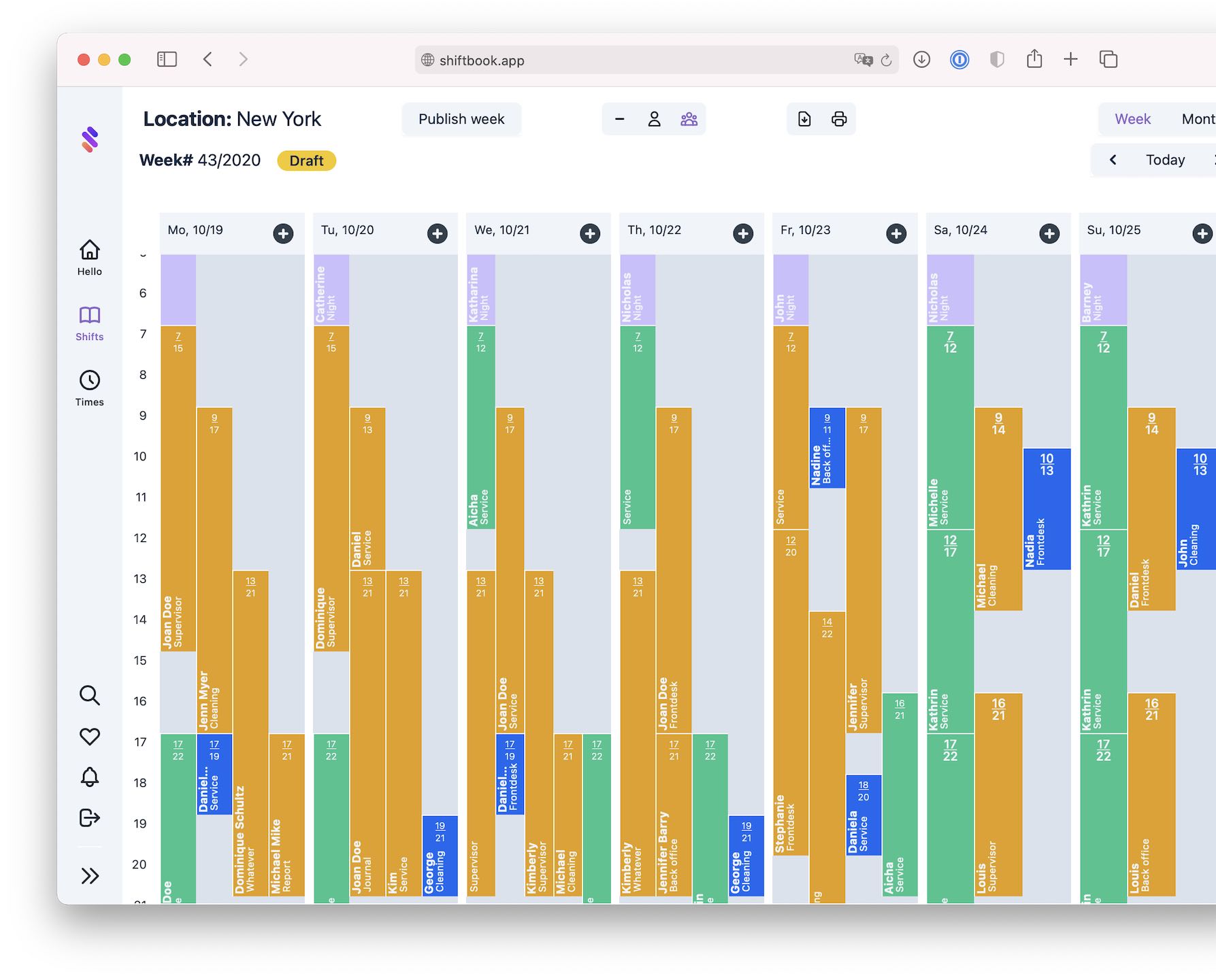 shiftbook.app workforce planning, time & attendance