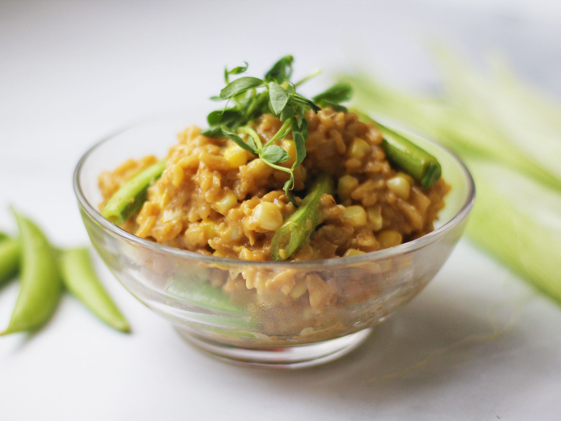 Instant Pot Corn Risotto with Peas Shifty Crafty