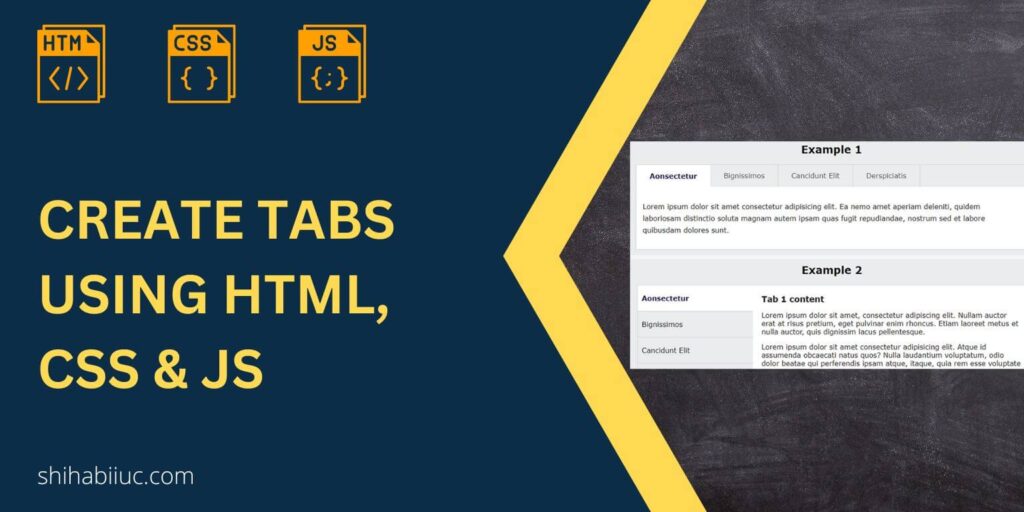 How to create responsive tabs using HTML CSS & JS (2 examples)