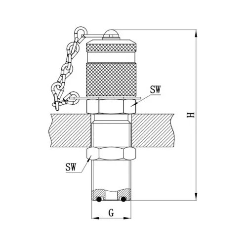 Bulkhead Test Coupling with ORing Face Sealing Connection