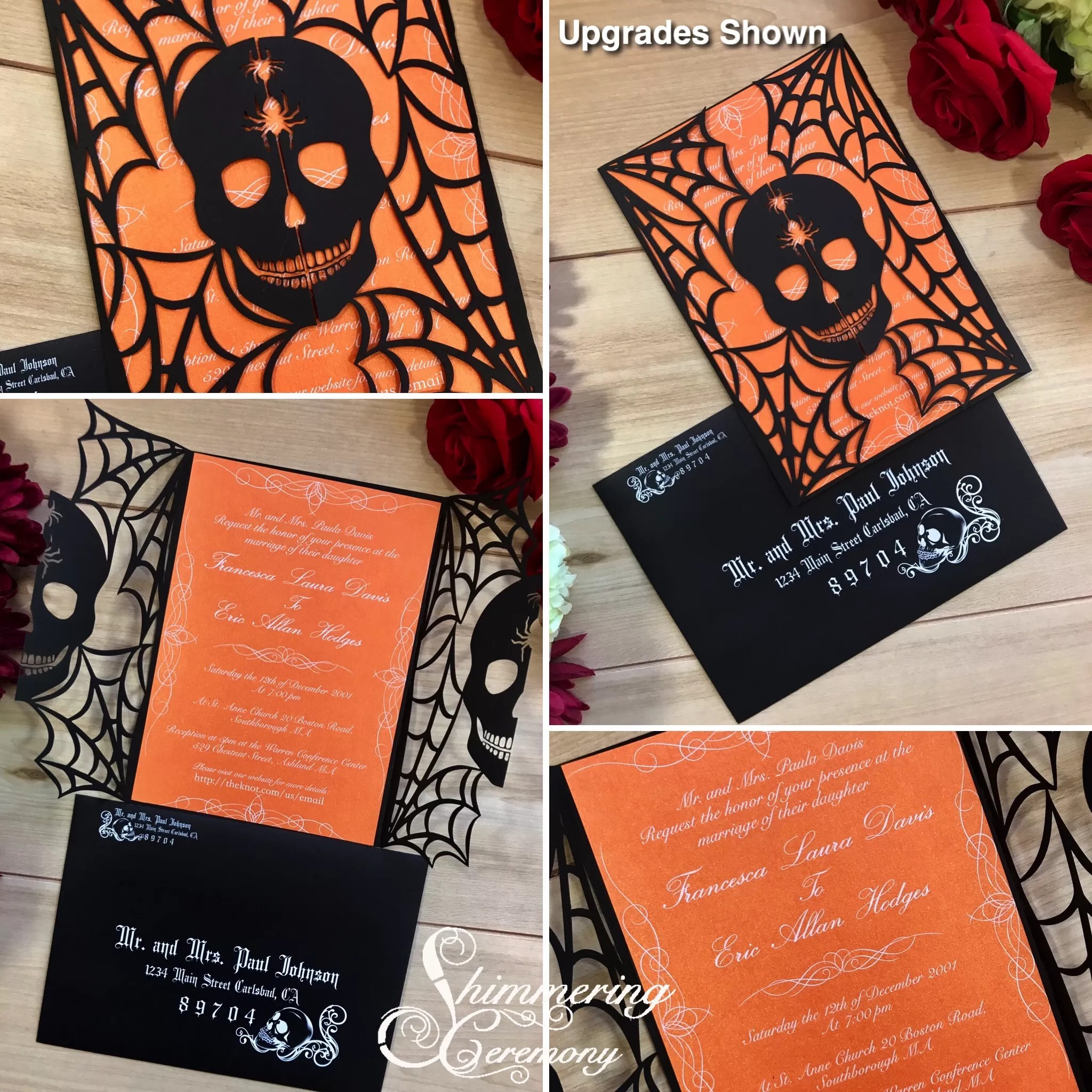 Skull in Spider Web Gate Invitation Shimmering Ceremony