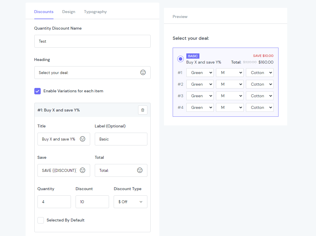 Set up a simple Quantity Discount