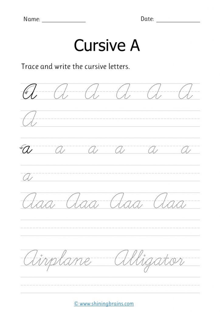Cursive Letters Free Cursive Writing Practice Worksheets A to Z