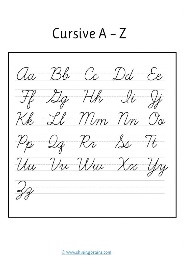 Cursive Letters Free cursive writing practice worksheets