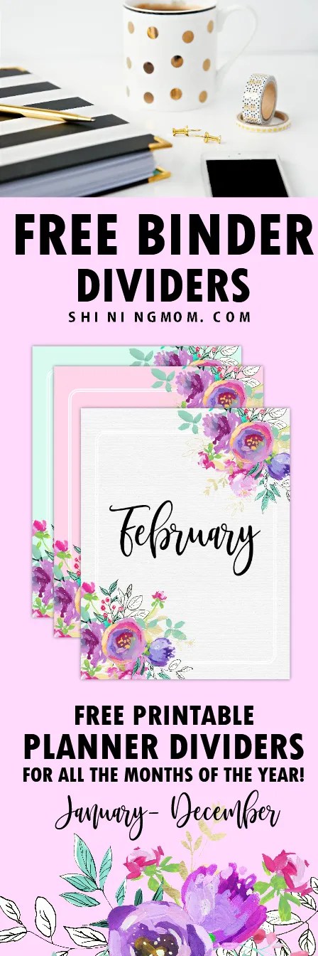 Free Printable Binder Dividers for All The Months of the Year!