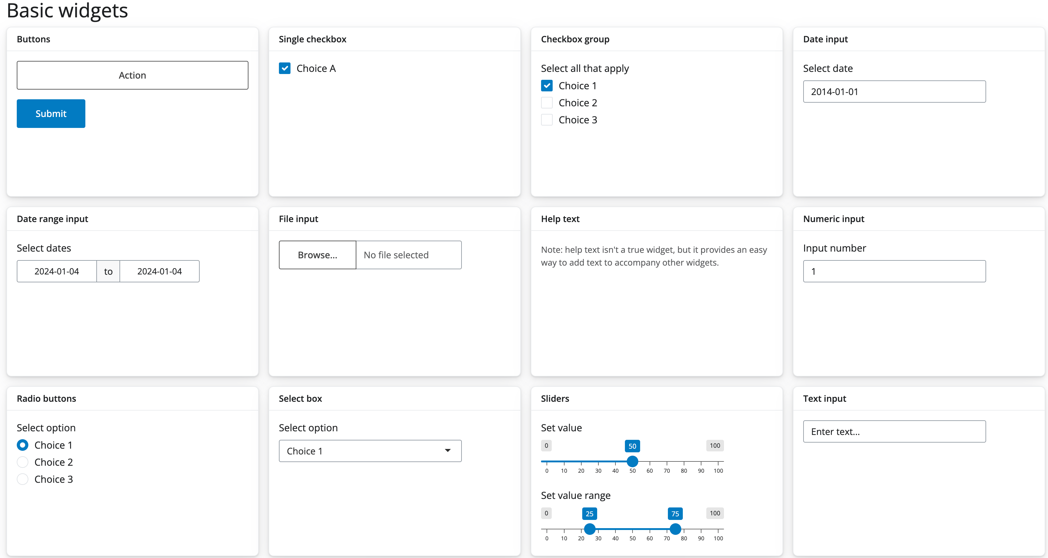 Shiny Add control widgets