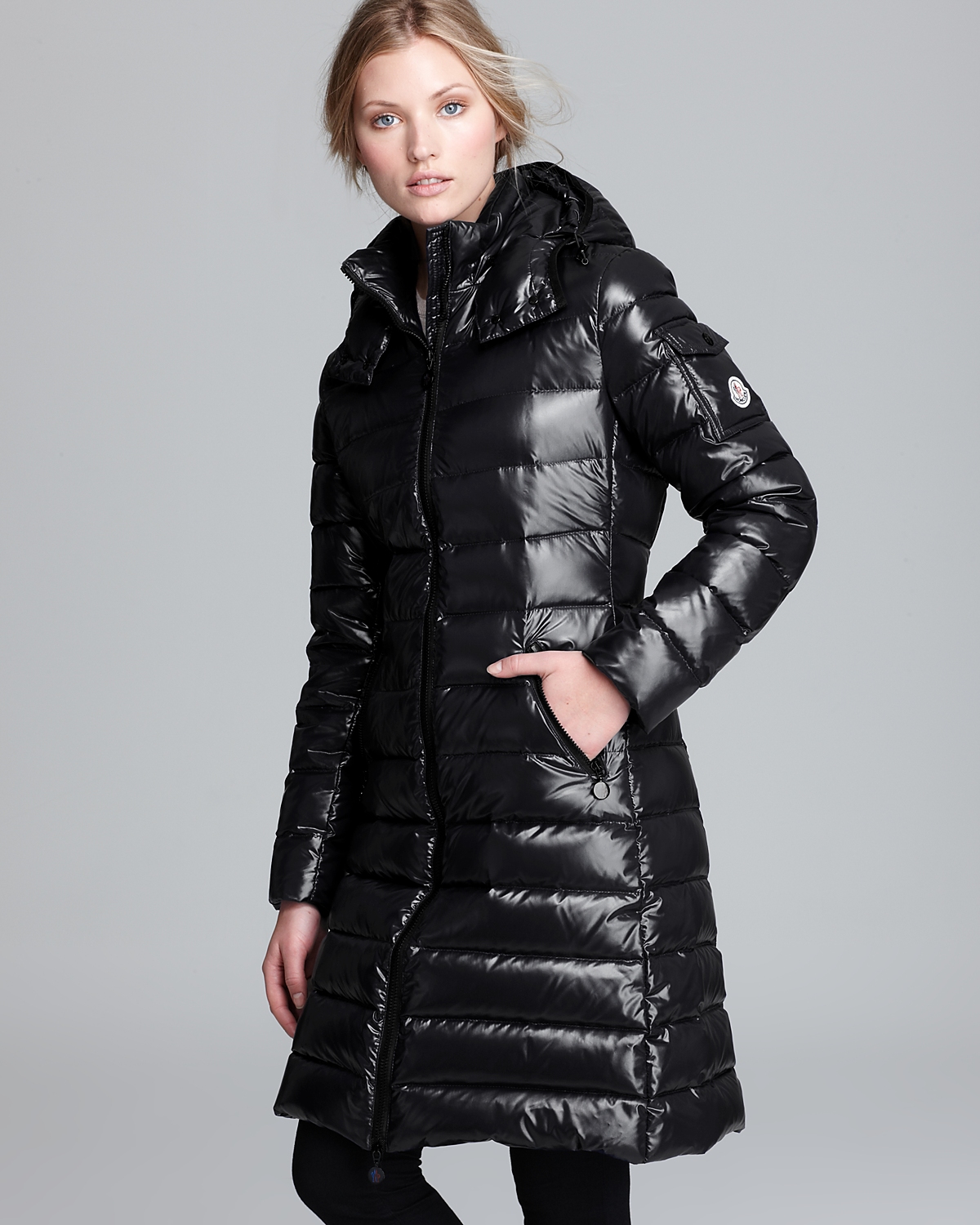 Black Moncler ‘Moka’ down coat SHINY NYLON