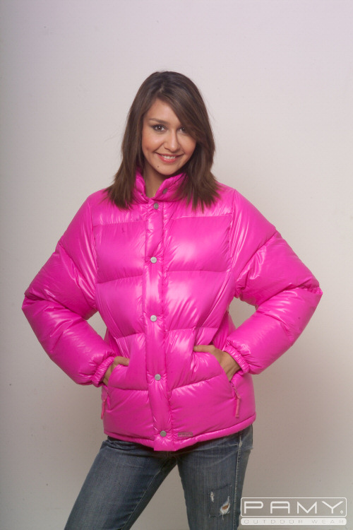 Pink PAMY “Joy” down jacket SHINY NYLON