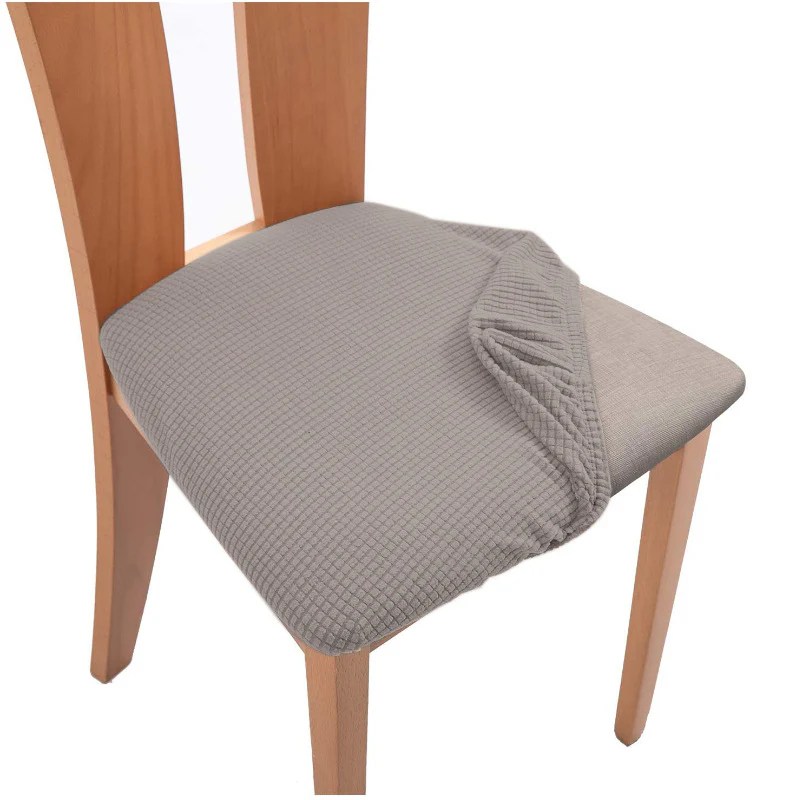 Chair Seat Cushion Slipcovers Jacquard, Solid Coloured Chair Seat Cu