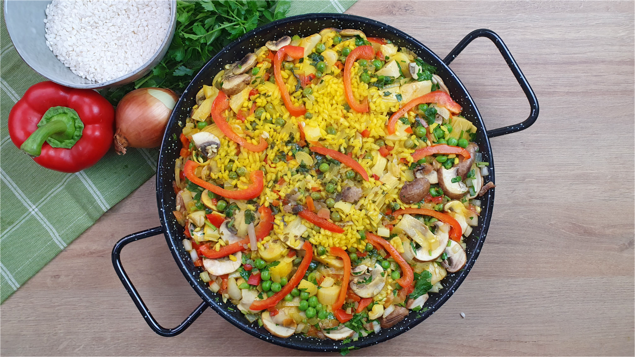 Paella vegana Cómo hacer paella vegana paso a paso Shiny Veggies