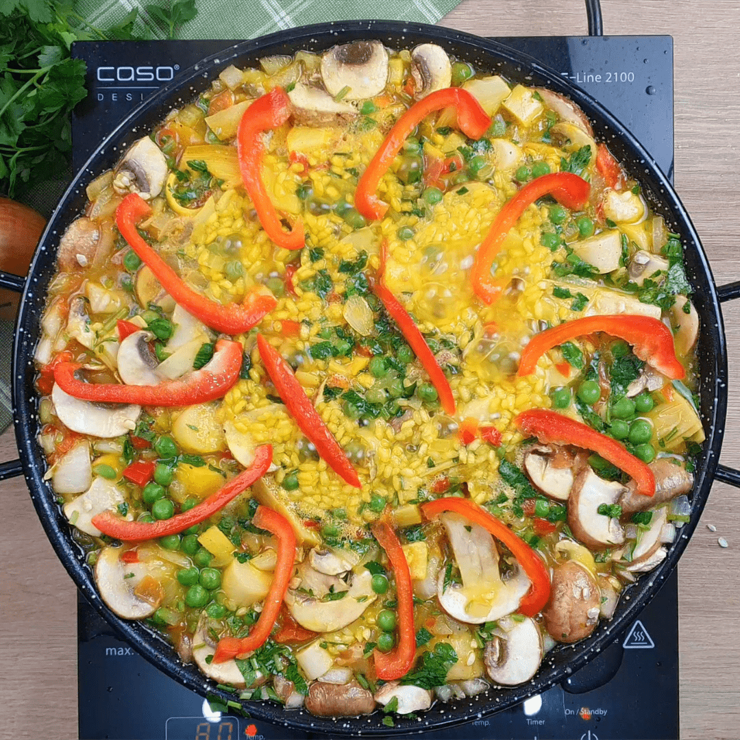Paella vegana Cómo hacer paella vegana paso a paso Shiny Veggies