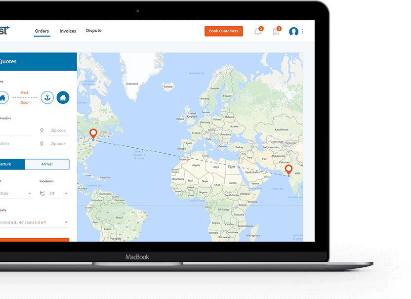 Shiplyst Instant ocean freight rates & container shipments online.