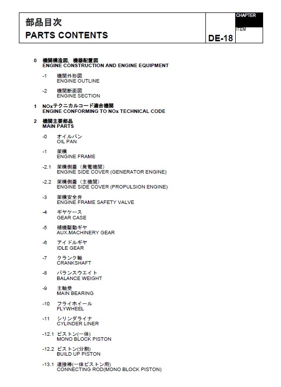 DAIHATSU DE18 Spare Parts Catalogue Ship & Marine Manuals