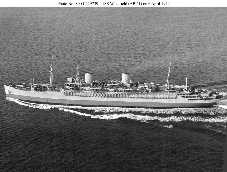 USS Wakefield (AP21) Class Photographs