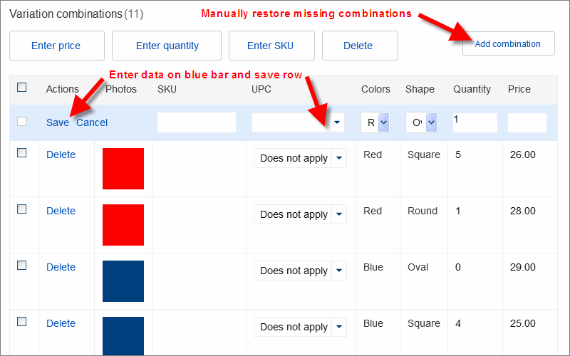 Creating eBay Variation Listings