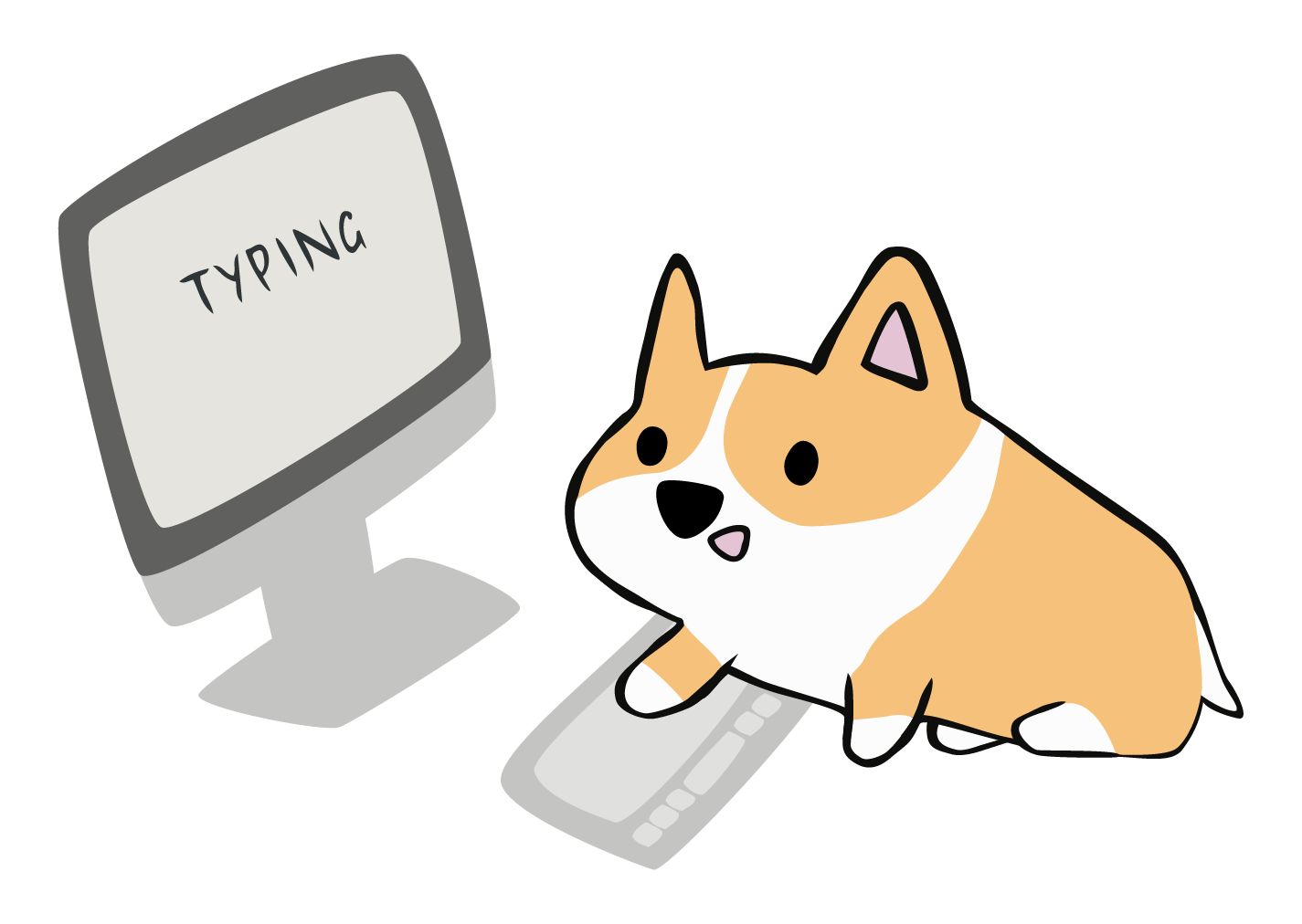 Dog Typing Gif