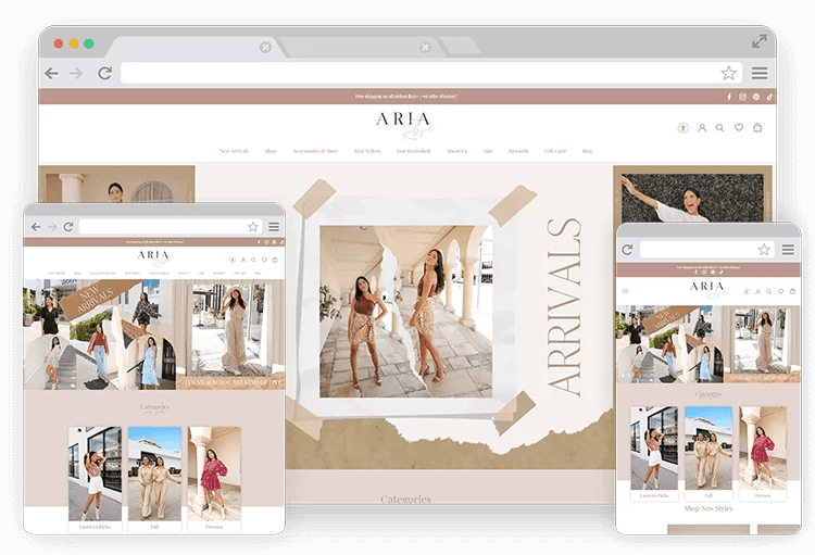 Aria Rose Shopify Platform Developed by Shiv Technolabs