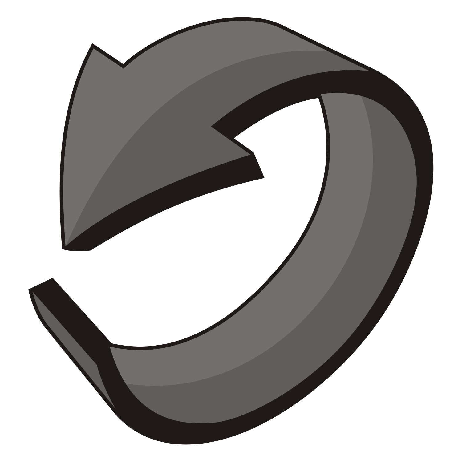 Vector for free use 3D arrow on white