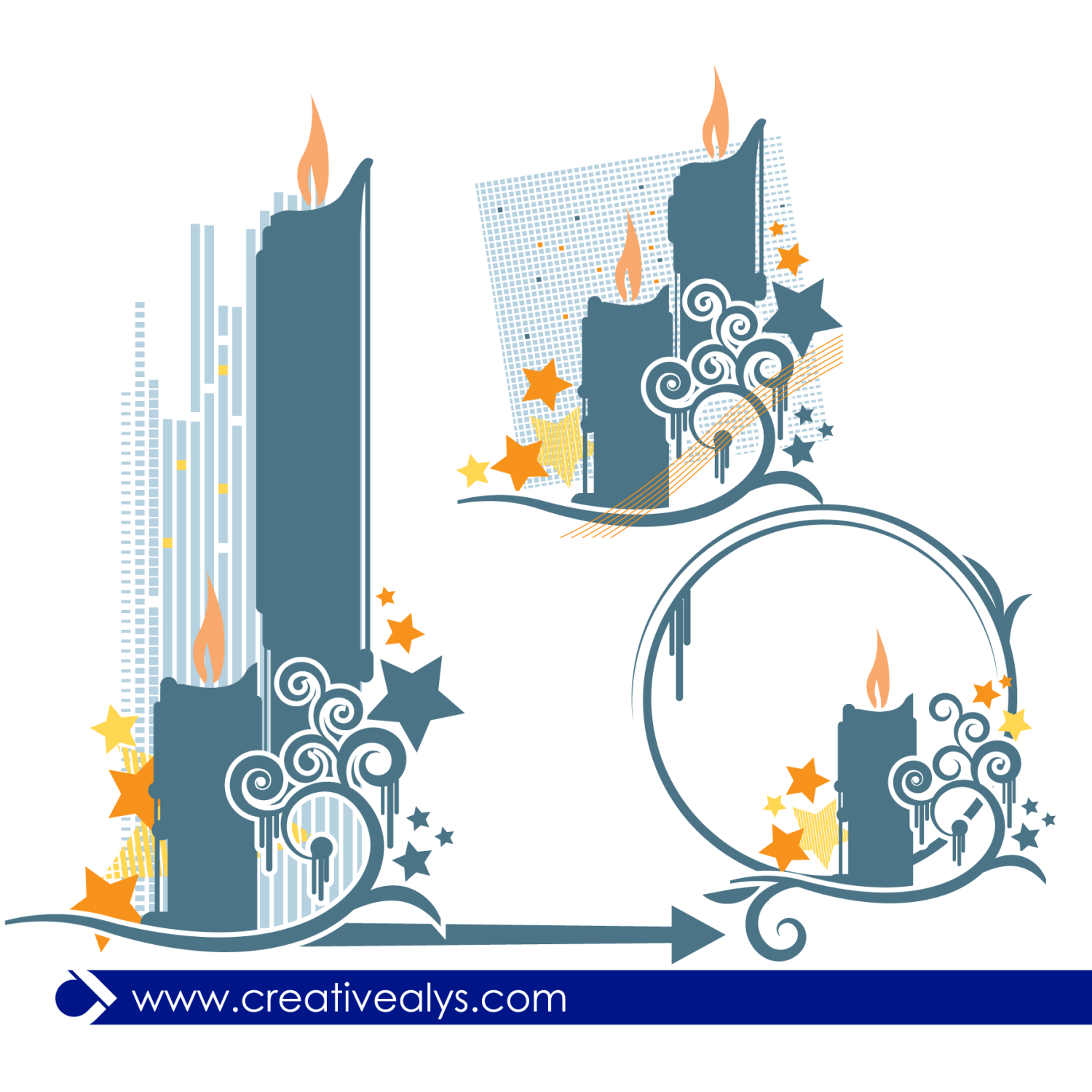 Vector for free use Creative Candles for Logo Designs