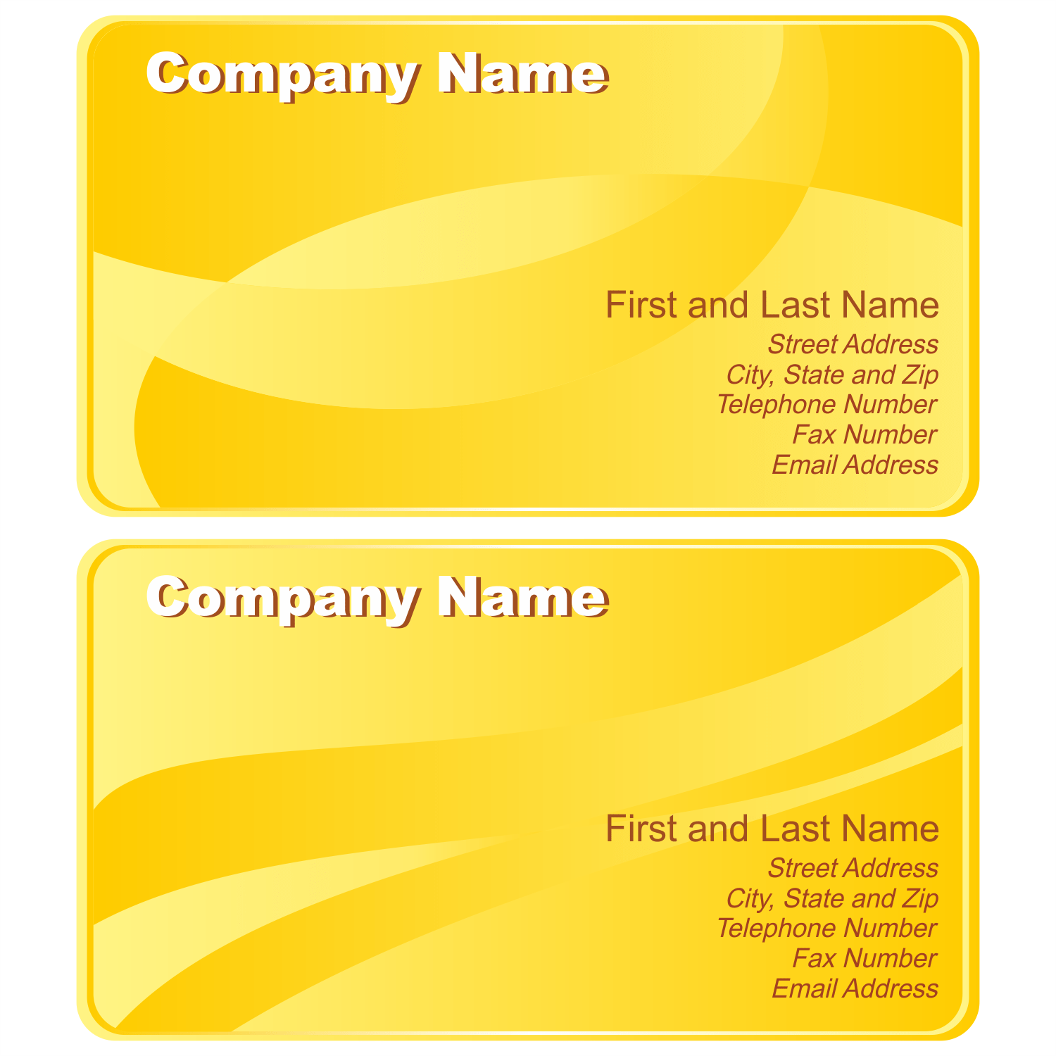 Vector for free use Yellow business cards