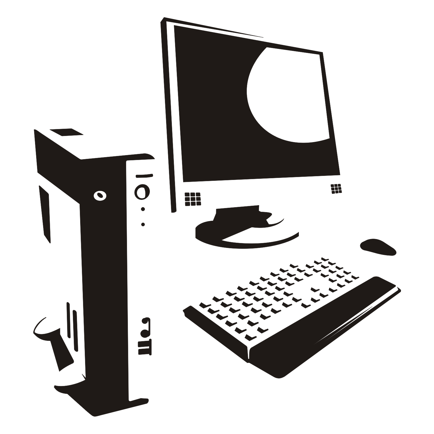 Vector for free use Computer silhouette
