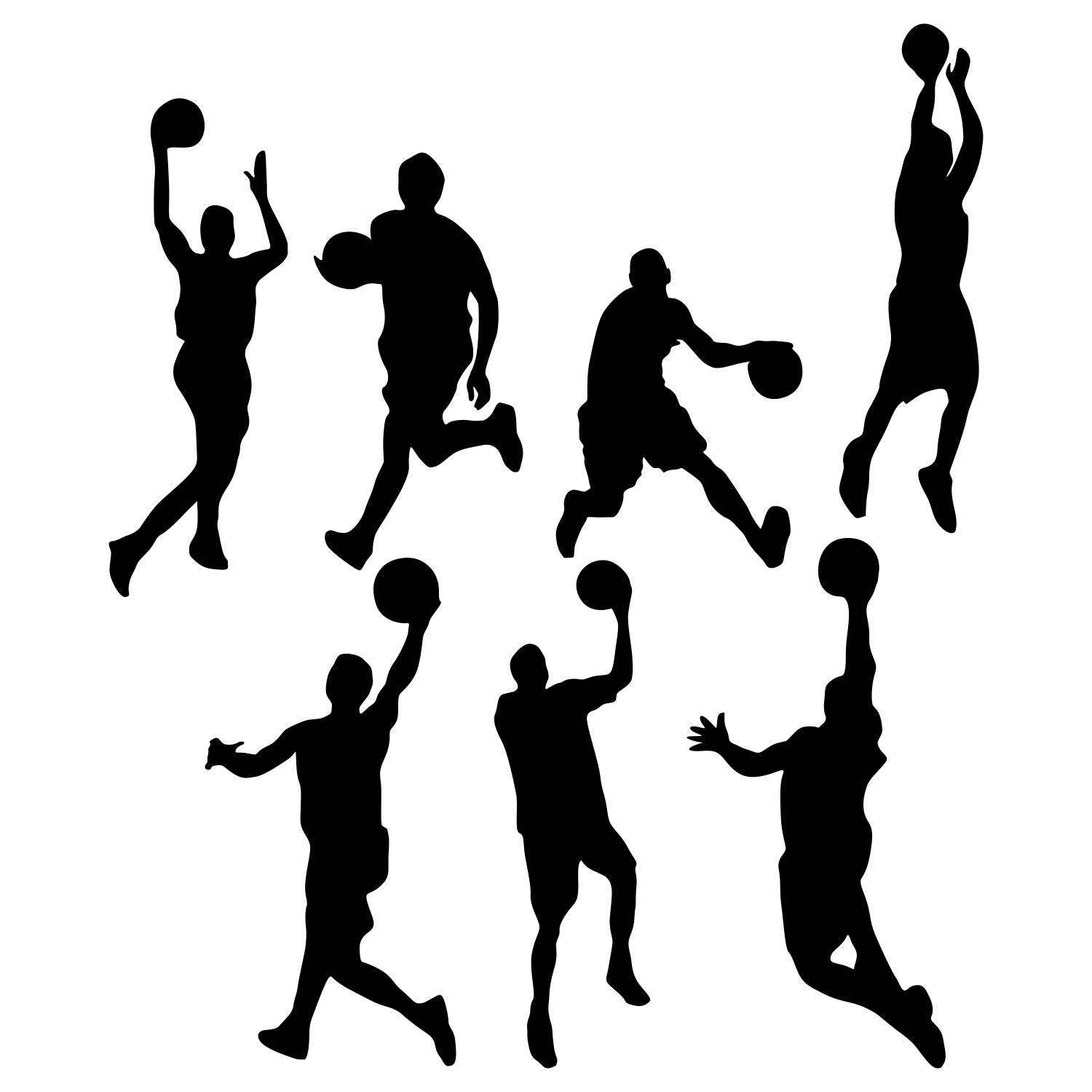 Vector for free use Basketball silhouettes