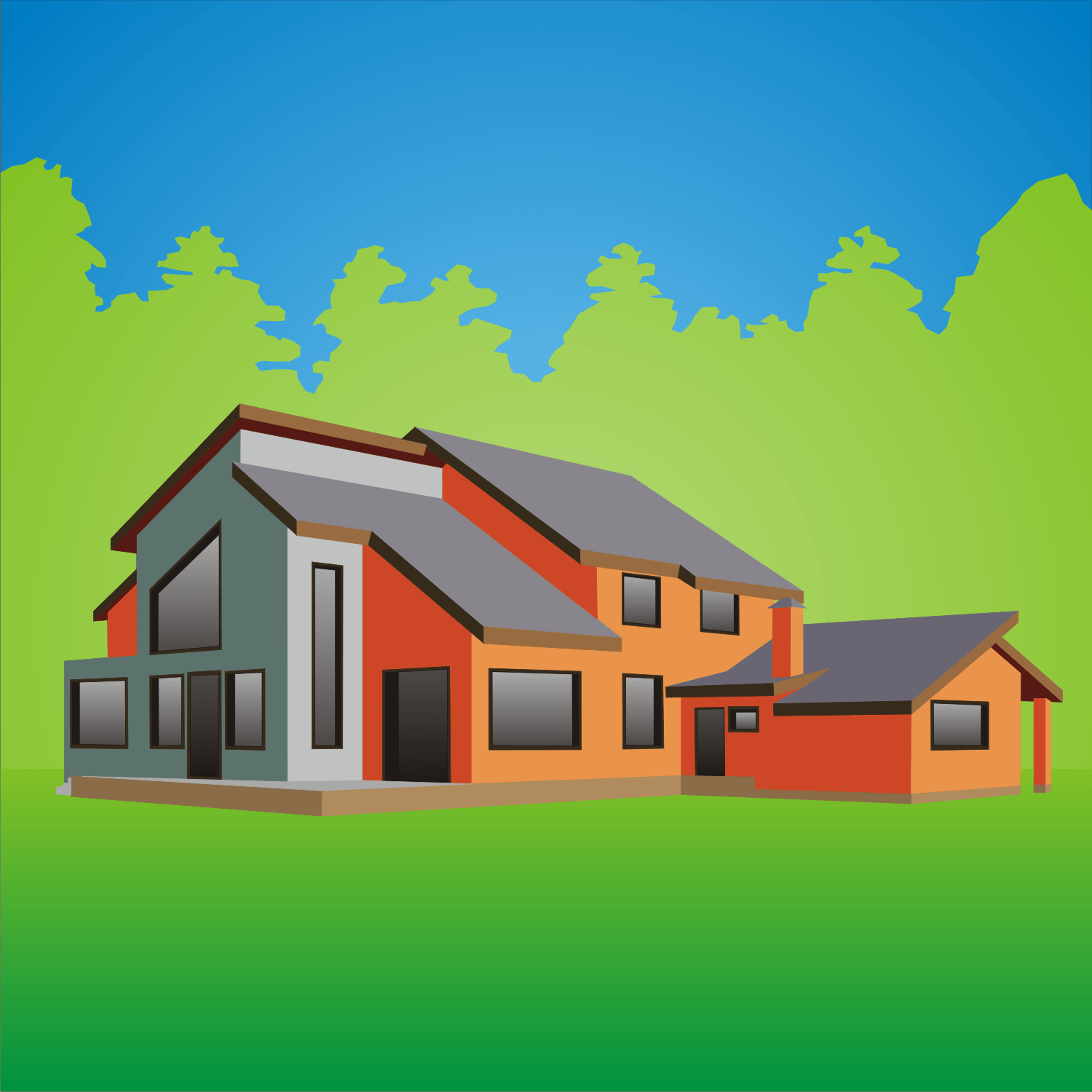 Vector for free use Country house