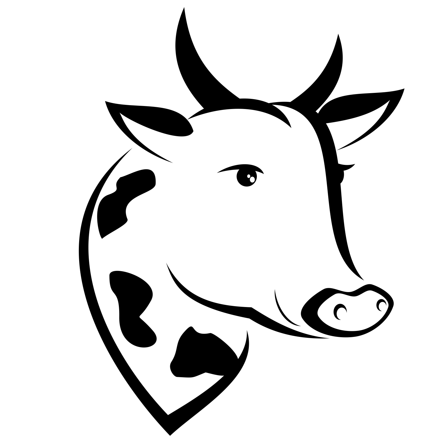 Vector for free use Vector cow's head