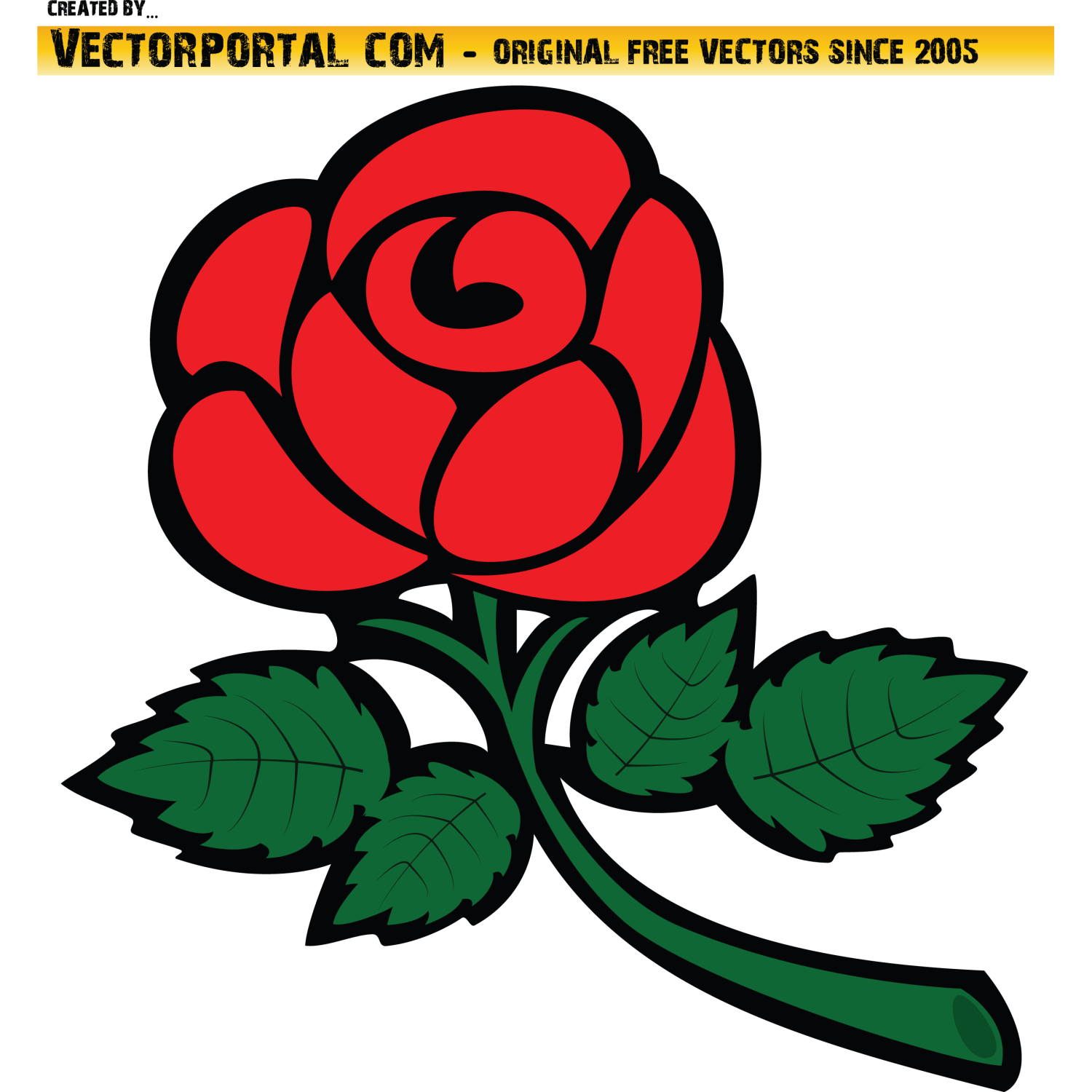 Vector for free use Red Rose Vector
