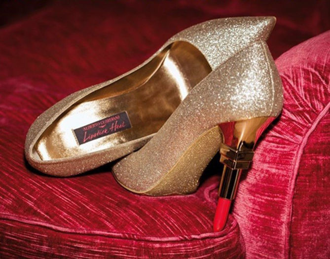 ALBERTO GUARDIANI LIPSTICK GLITTER PUMPS Shoes Post