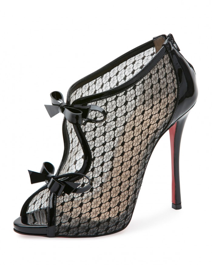Christian Louboutin Empirealta Lace 120mm Red Sole Bootie, Black