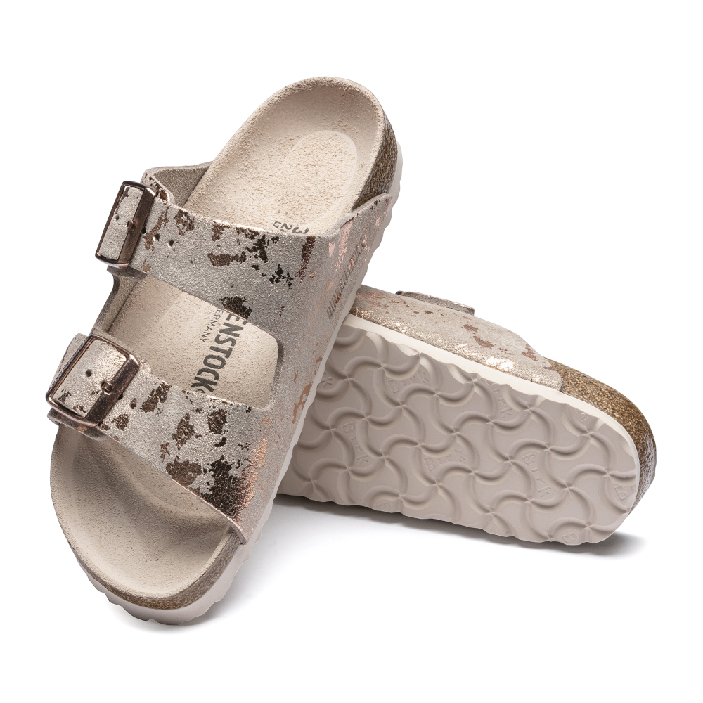 Birkenstock Arizona Vintage Metallic Rose Copper Leather Sandals