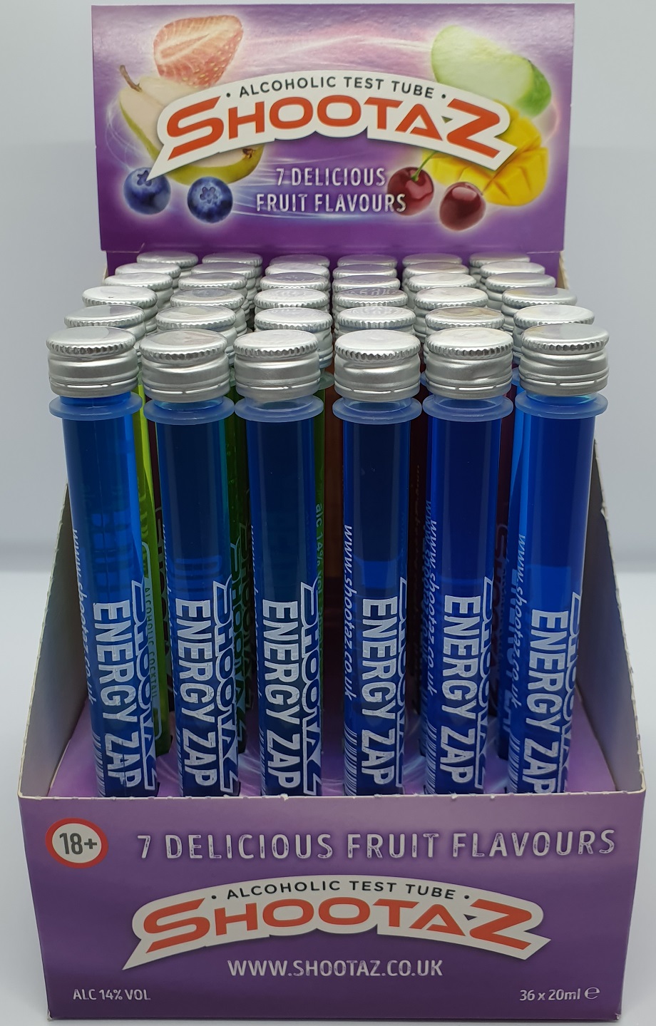 SHOOTAZ 36 X 20ML ENERGY ZAP SHOTS Shootaz Original Alcoholic Party Shots