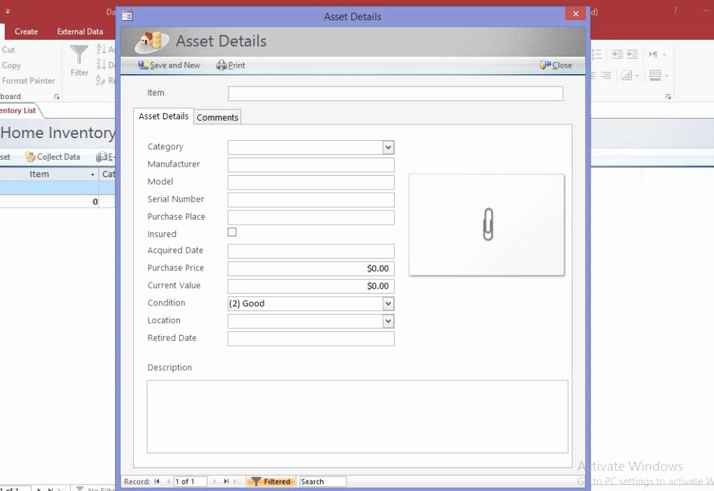 Microsoft Access Inventory Template