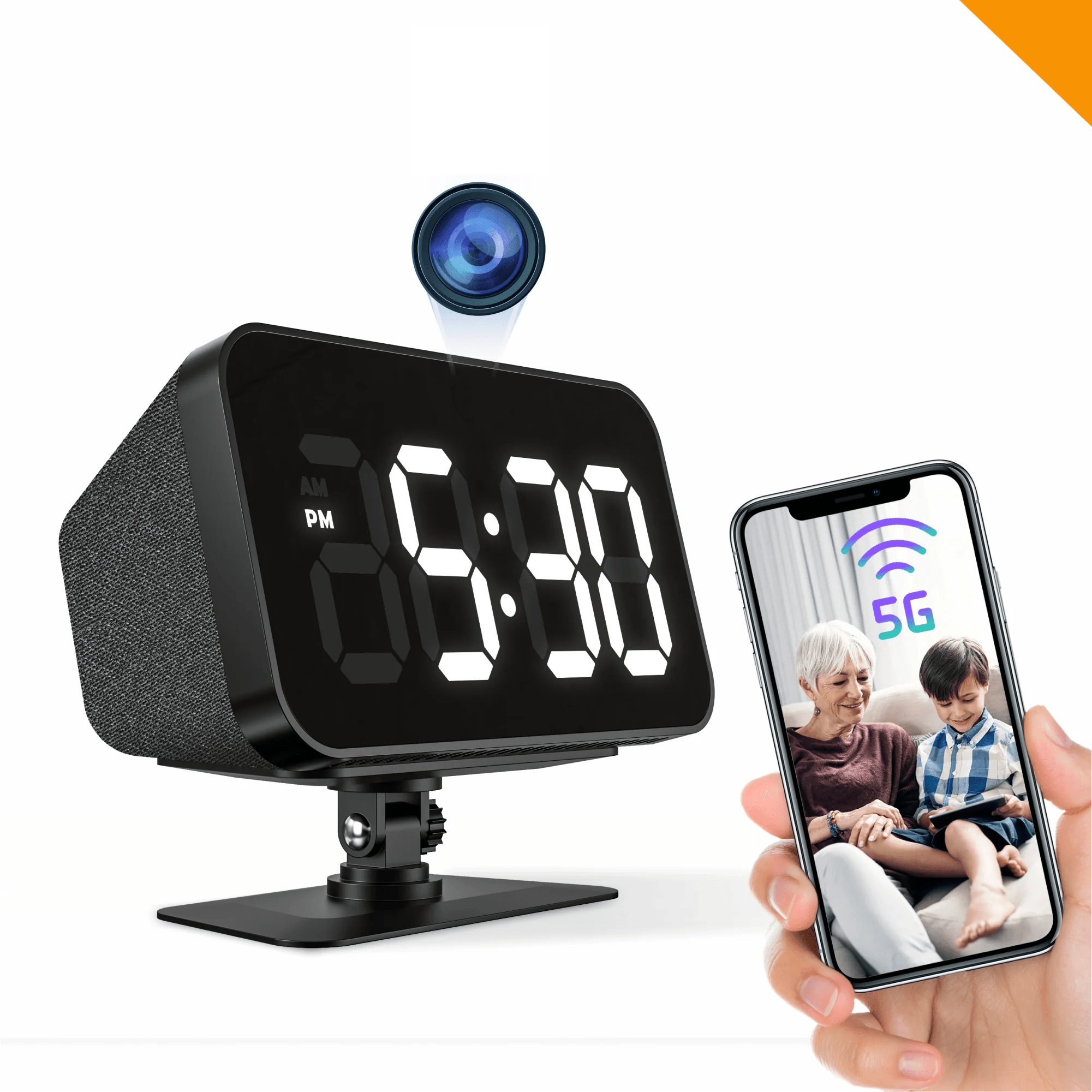 WiFi Hidden Camera Clock - HD 1080P - Dual Band 5GHz/2.4GHz Nanny Came