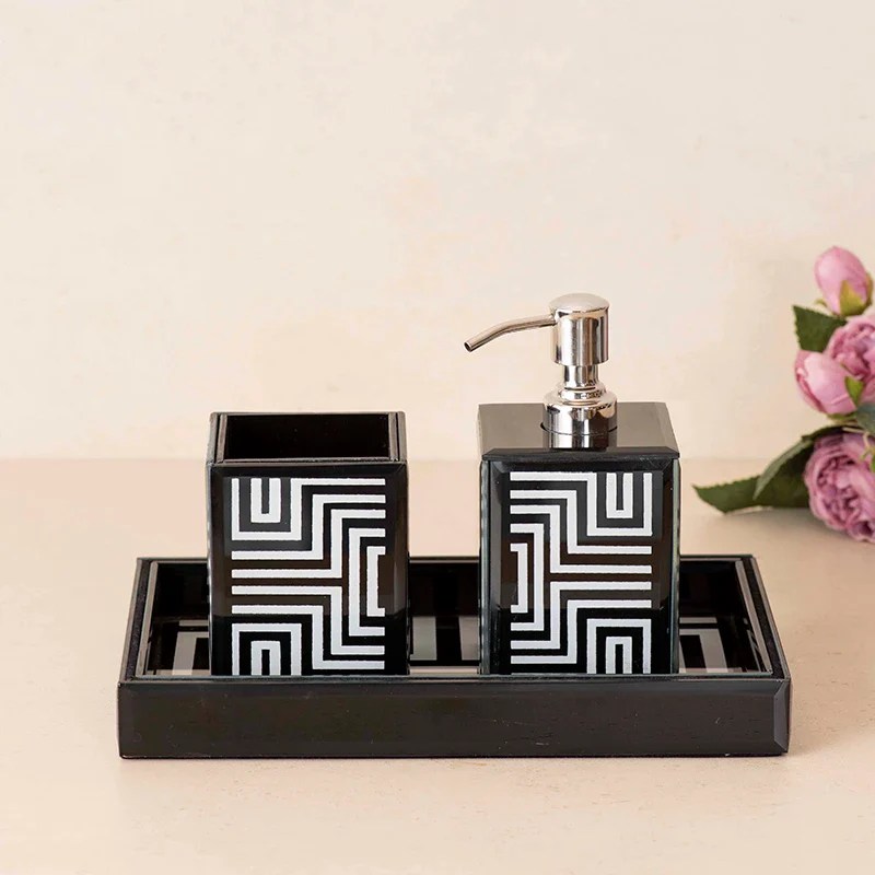 Buy Maze Black Bathroom Accessories Set Online Arcedior