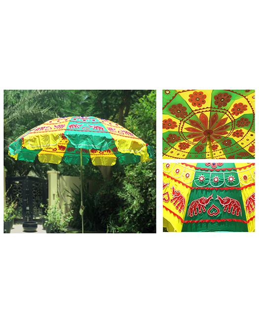 GARDEN UMBRELLAYELLOW, GREEN & RED artsawa