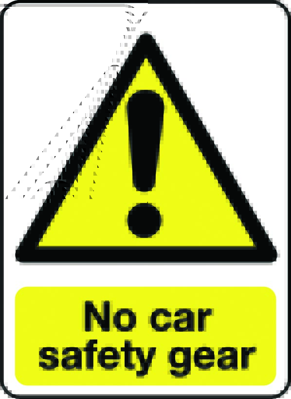 No car safety gear sign Aura Sign Shop