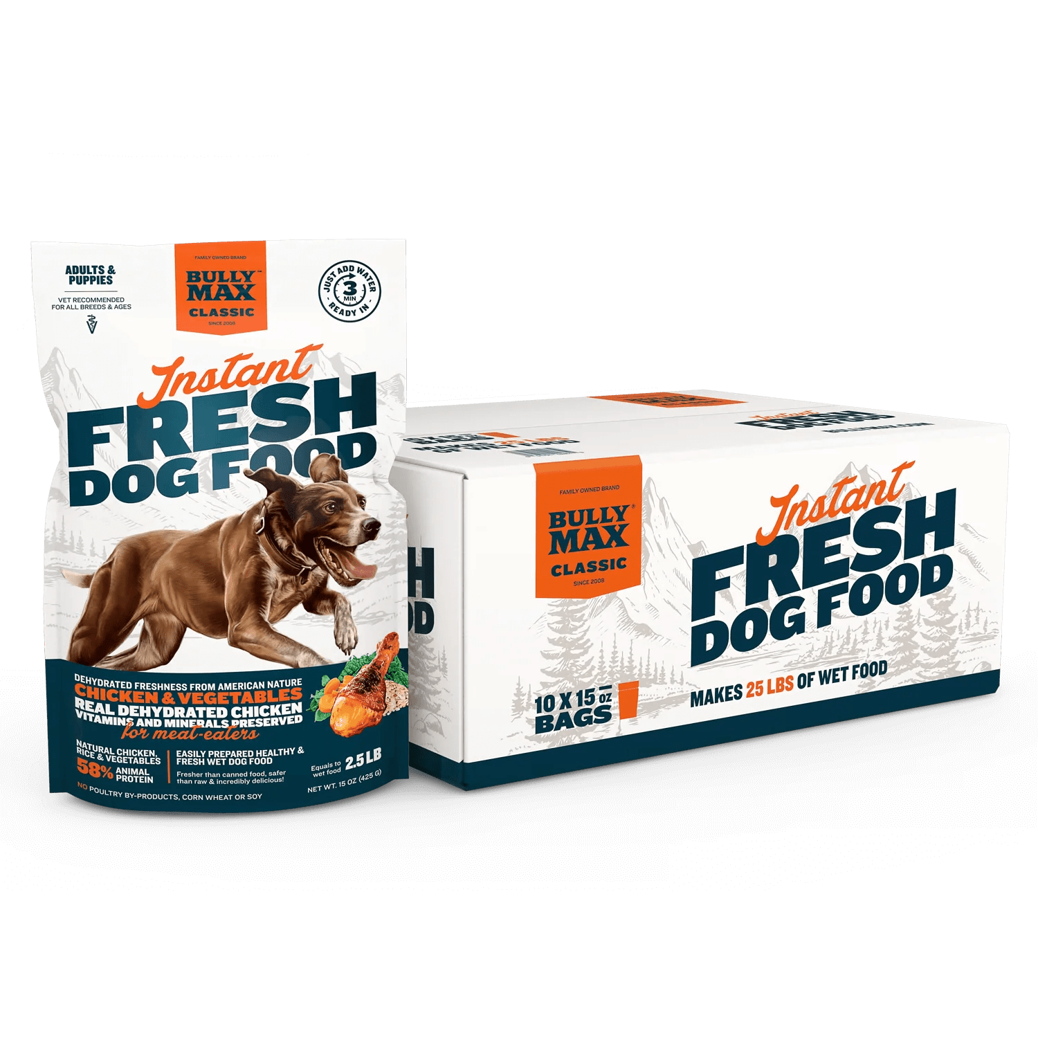 Bully Max Classic Instant Fresh Dog Food 10 Count Multipack Bully Max