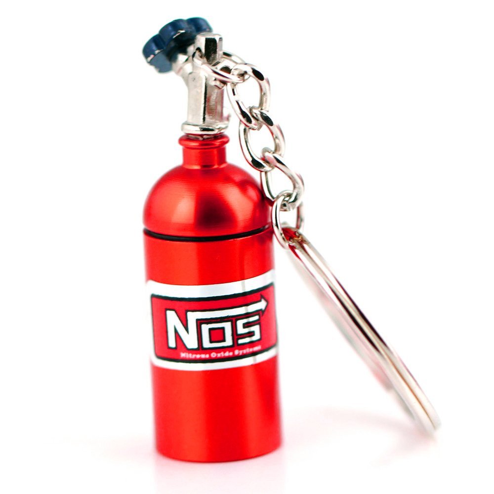 NOS bottle keychain Blue