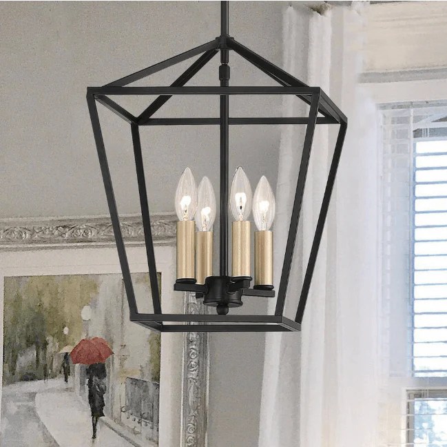 Genoa 4Light Black Lantern Chandelier