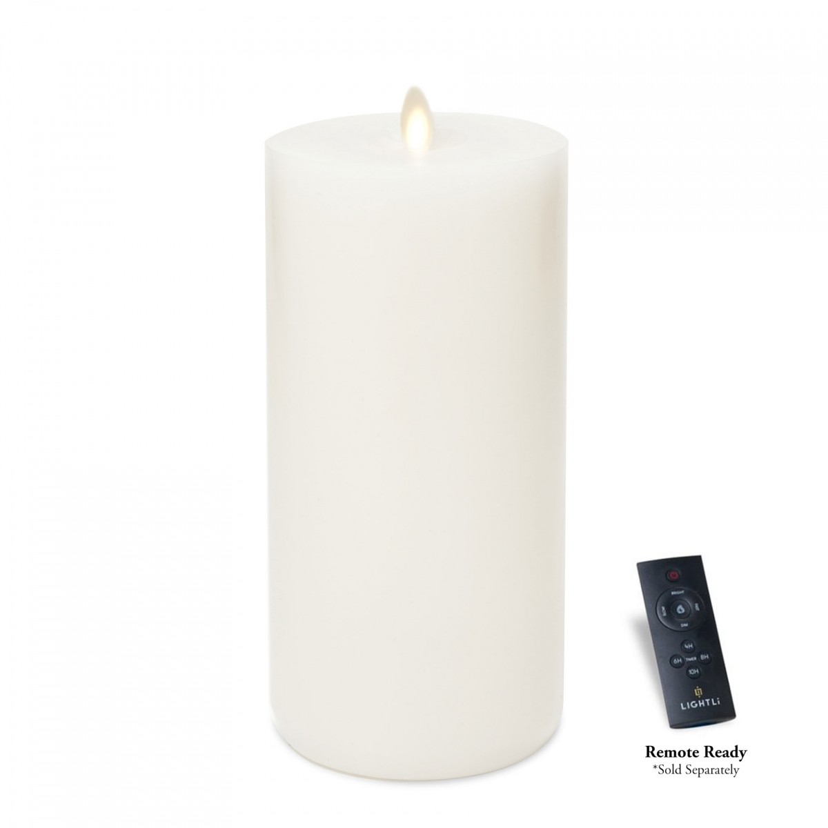 Luminara LightLi Wick to Flame 9" Pillar LED Candle Shop at Destry