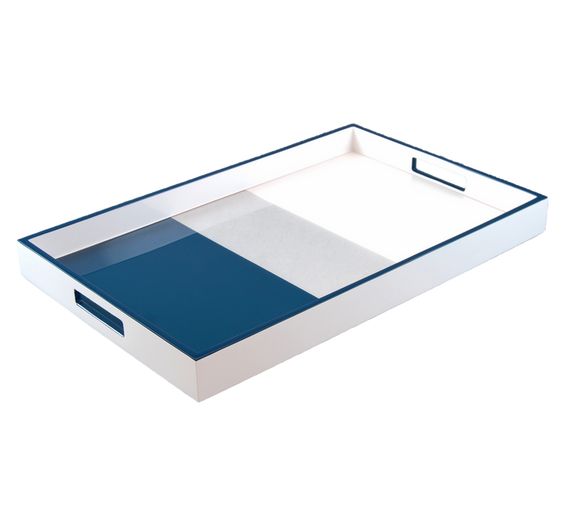 Pacific Connections Navy Silver White Breakfast Tray Shop at Destry