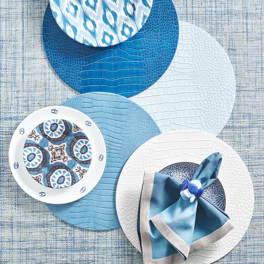Kim Seybert Croco Placemat in Glacier Blue, Set of 4 Shop at Destry