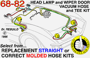 1980-1982 Corvette Headlamp Door Vacuum Hose Kit