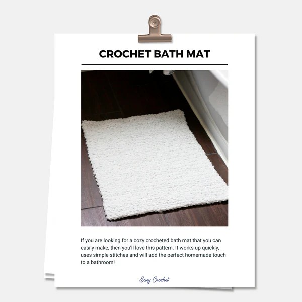 Bath Mat PDF Crochet Pattern Digital Download Easy Crochet