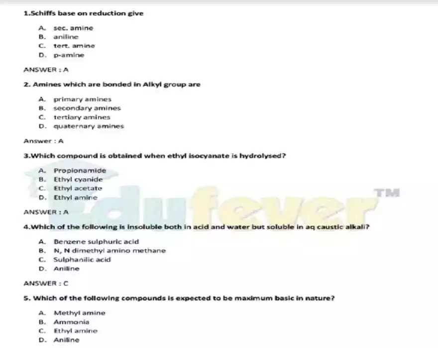 Chemistry Organic Compound Containing Nitrogen MCQ eBook