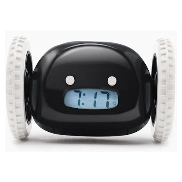Reloj Despertador Robot Digital LCD con Ruedas Corre Escapa